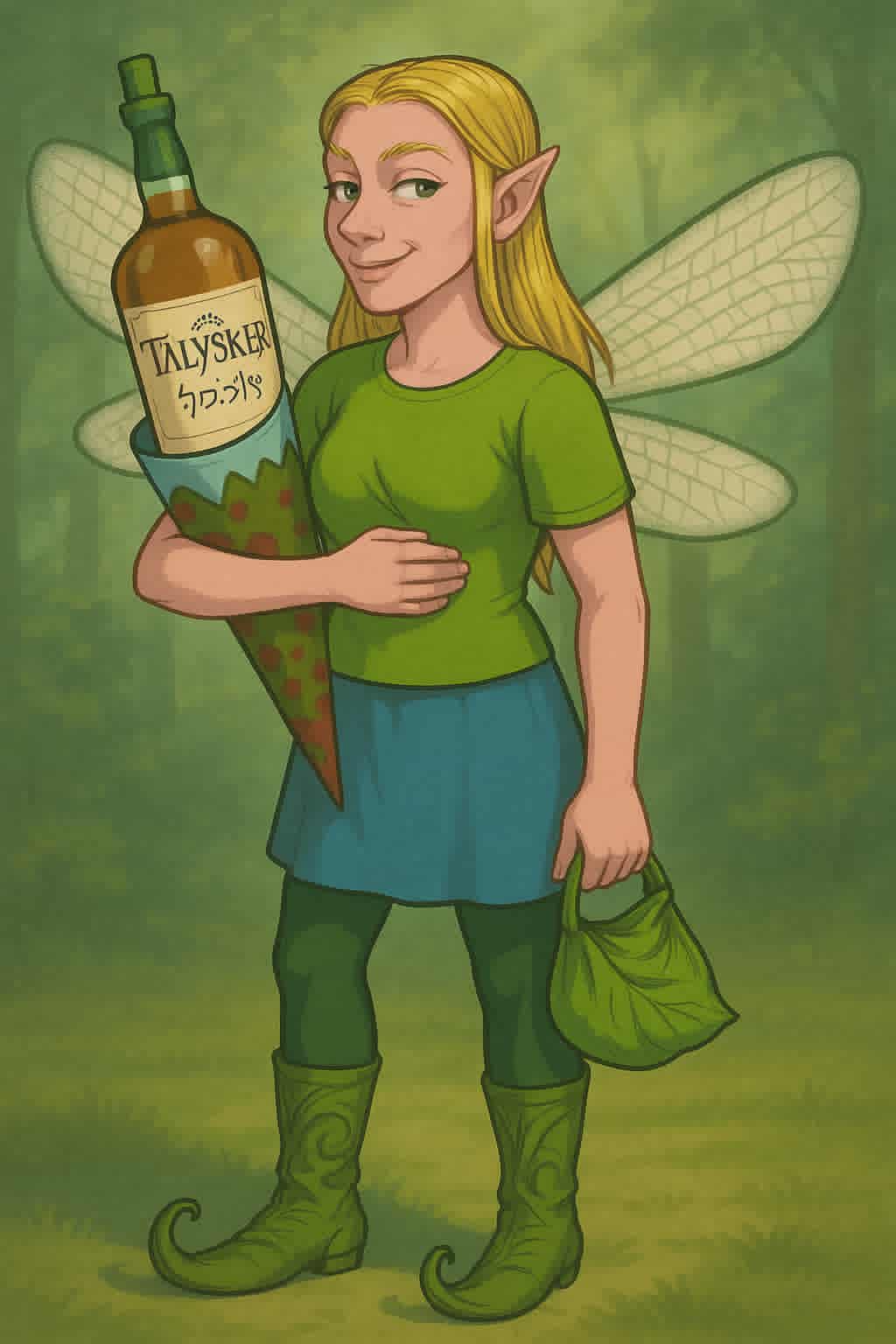 Illustration: Elf mit Schultüte – Seminare bei Feenfeuer